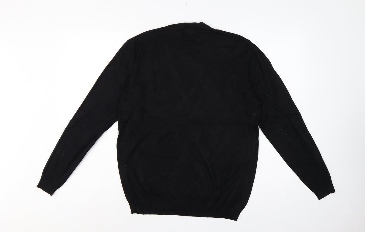 Brand and care label for Zara Men’s Black, size S, Crew Neck Knit jumper