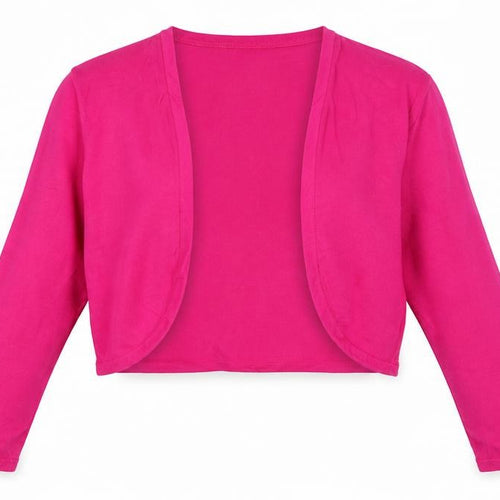 Monsoon Women Pink UK 16 Cropped Open Front Long Sleeve Knit Bolero