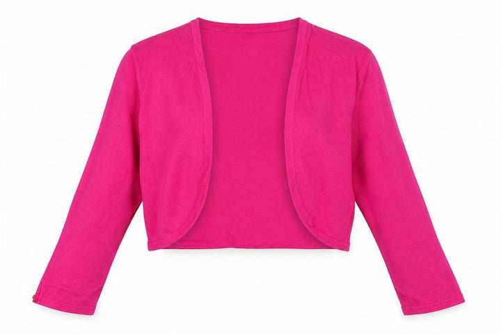 Monsoon Women Pink UK 16 Cropped Open Front Long Sleeve Knit Bolero