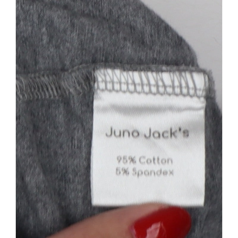 Juno Jack's Women Grey Size 18 Slogan Zip Detail Jersey T-Shirt