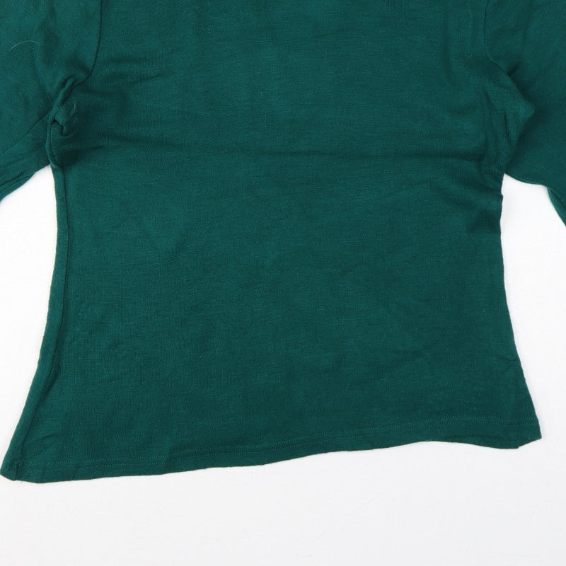 Darling Women Green XL Beaded Shoulder Knit Pullover Jumper