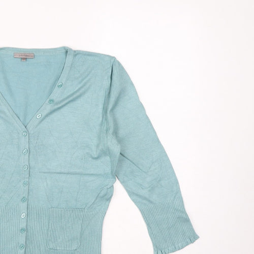 John Lewis Women’s Blue Size 12 V-Neck Button Pocket Cardigan