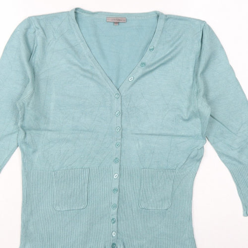 John Lewis Women’s Blue Size 12 V-Neck Button Pocket Cardigan