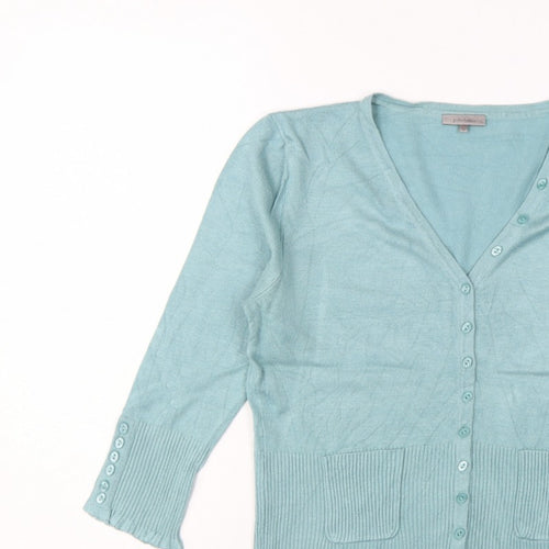 John Lewis Women’s Blue Size 12 V-Neck Button Pocket Cardigan