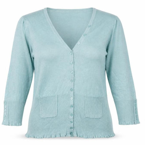 John Lewis Women’s Blue Size 12 V-Neck Button Pocket Cardigan
