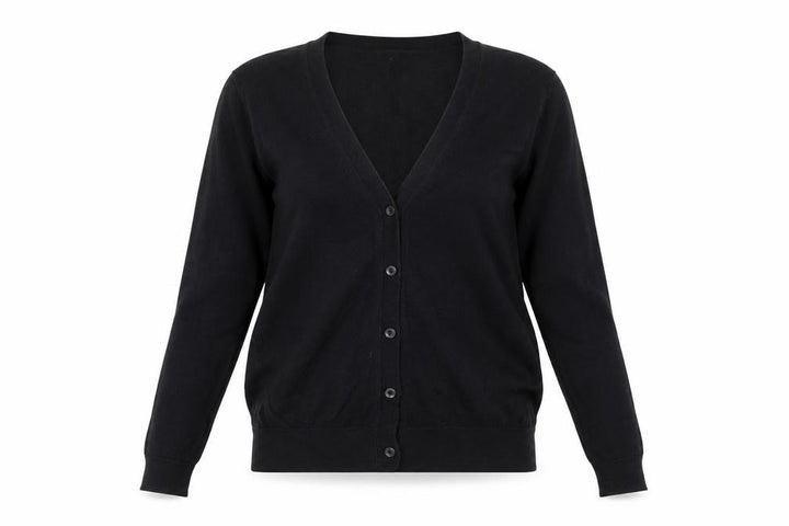 UNIQLO Women Black XS Cotton V-Neck Button Knit Cardigan