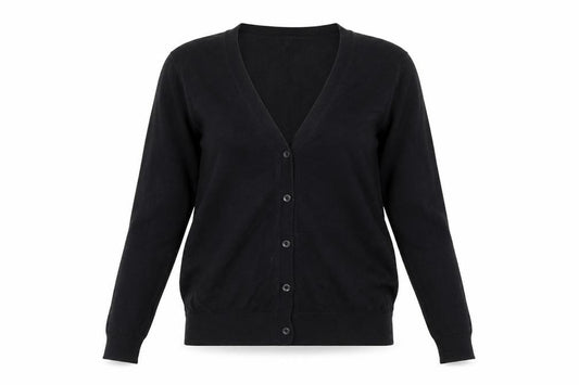 UNIQLO Women Black XS Cotton V-Neck Button Knit Cardigan