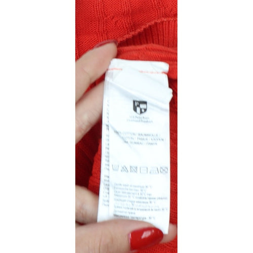 U.S. Polo Assn. Men’s Red XL Cable Knit V-Neck Cotton Jumper