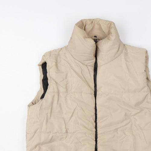 I Saw It First Women Beige UK 12 Puffer Quilted Zip Gilet Waistcoat