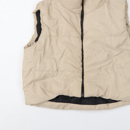 I Saw It First Women Beige UK 12 Puffer Quilted Zip Gilet Waistcoat