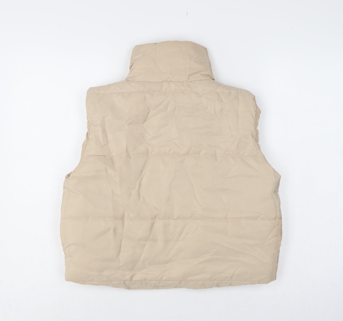 I Saw It First Women Beige UK 12 Puffer Quilted Zip Gilet Waistcoat