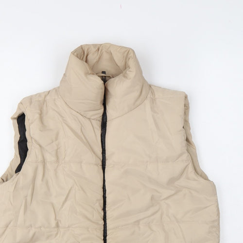 I Saw It First Women Beige UK 12 Puffer Quilted Zip Gilet Waistcoat