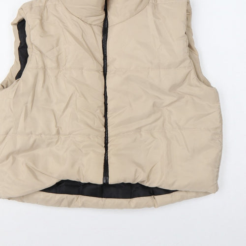 I Saw It First Women Beige UK 12 Puffer Quilted Zip Gilet Waistcoat