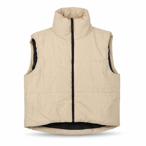 I Saw It First Women Beige UK 12 Puffer Quilted Zip Gilet Waistcoat