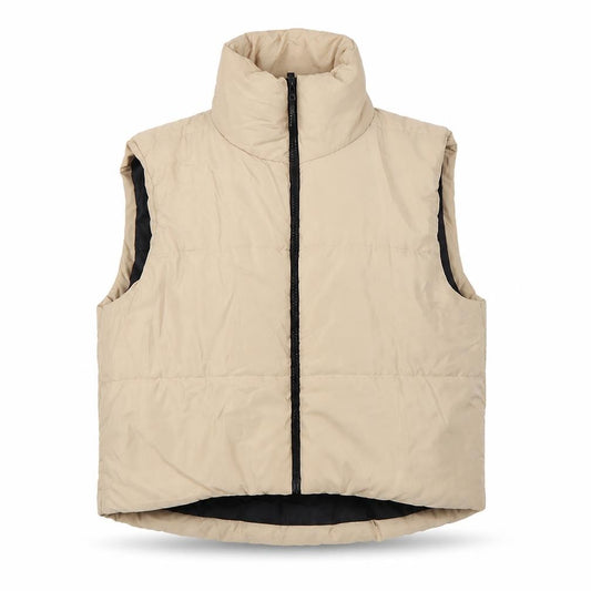 I Saw It First Women Beige UK 12 Puffer Quilted Zip Gilet Waistcoat