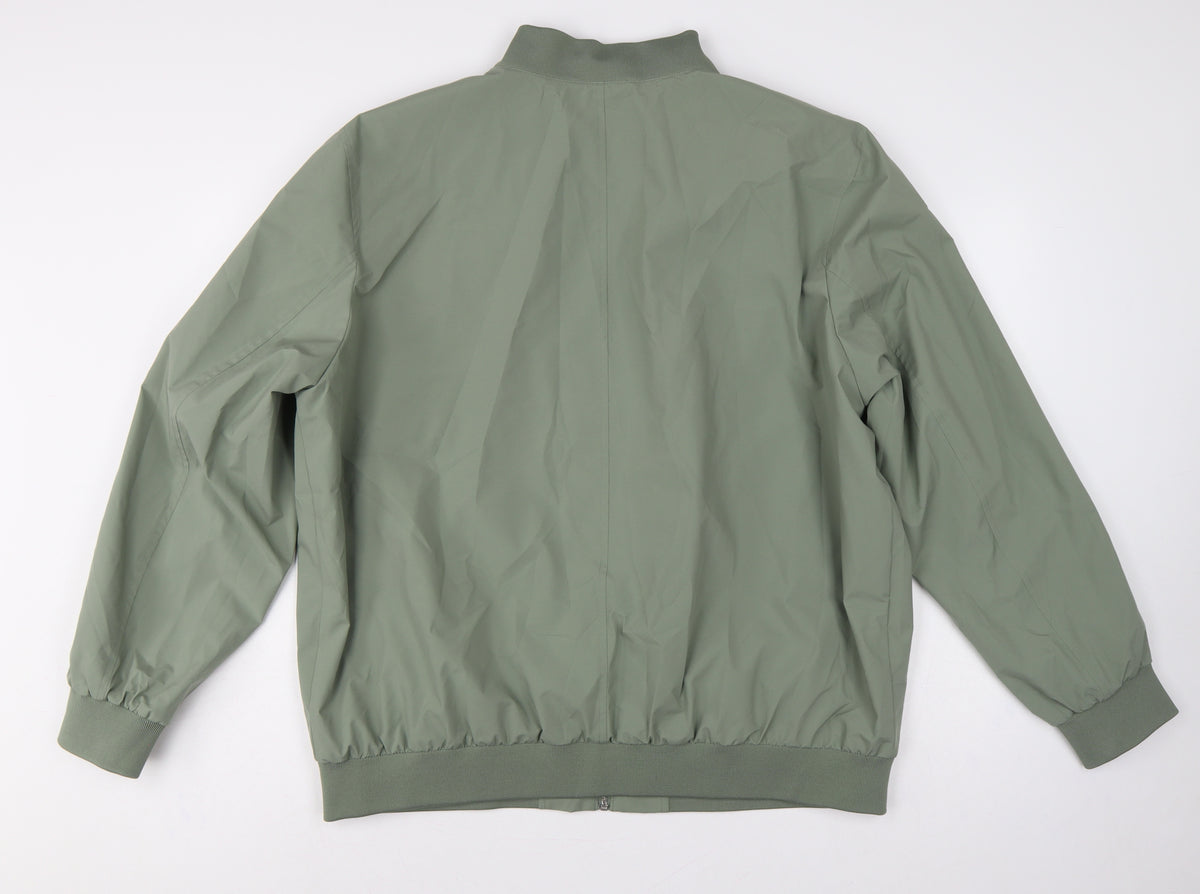 Marks and Spencer Men's Green XL Bomber Jacket Full Zip Lined