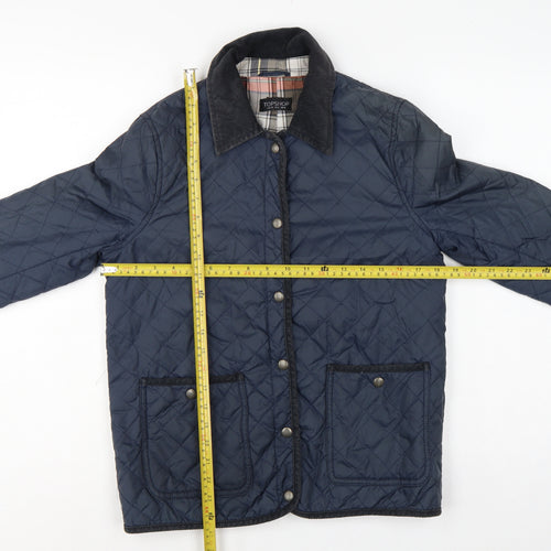 Topshop Women’s Blue UK 10 Quilted Jacket Corduroy Collar