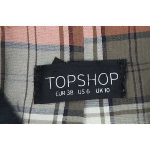 Topshop Women’s Blue UK 10 Quilted Jacket Corduroy Collar