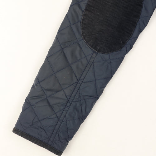 Topshop Women’s Blue UK 10 Quilted Jacket Corduroy Collar