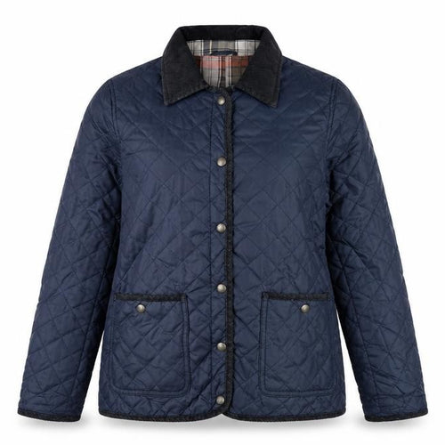 Topshop Women’s Blue UK 10 Quilted Jacket Corduroy Collar