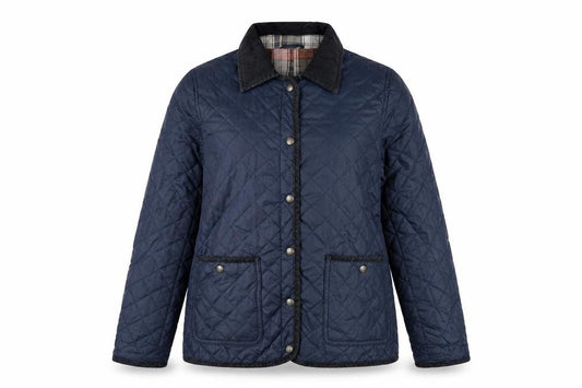 Topshop Women’s Blue UK 10 Quilted Jacket Corduroy Collar