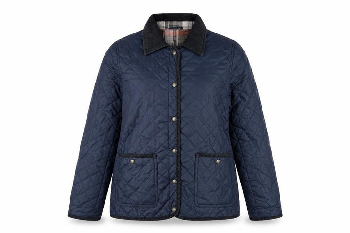 Topshop Women’s Blue UK 10 Quilted Jacket Corduroy Collar