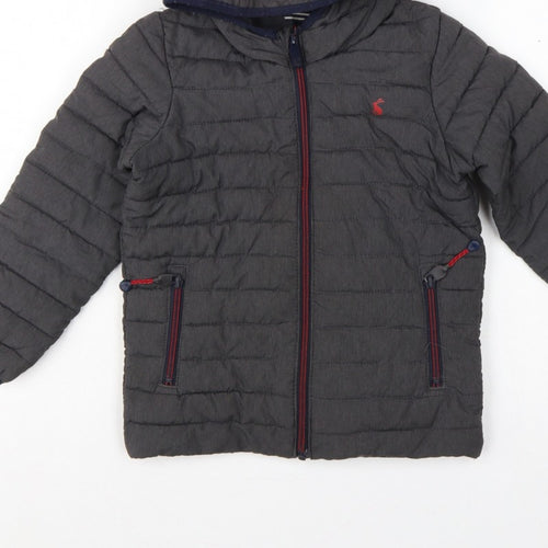 Joules Boys Grey 6 Years Cairn Hooded Puffer Jacket Showerproof