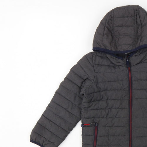 Joules Boys Grey 6 Years Cairn Hooded Puffer Jacket Showerproof