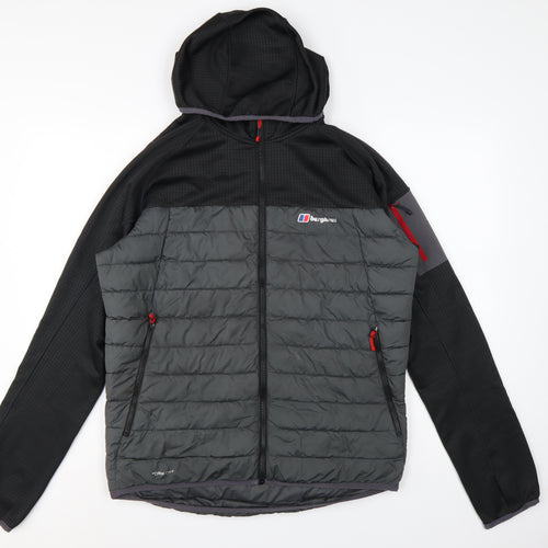 Berghaus Men’s Grey Black M Hooded Full Zip Puffer Jacket