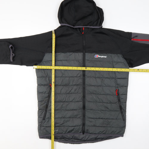 Berghaus Men’s Grey Black M Hooded Full Zip Puffer Jacket