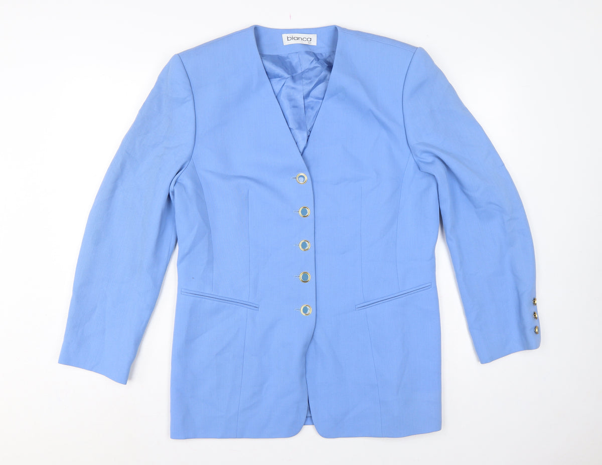 Bianca Women’s Blue UK 12 Long Tailored 5 Button Blazer