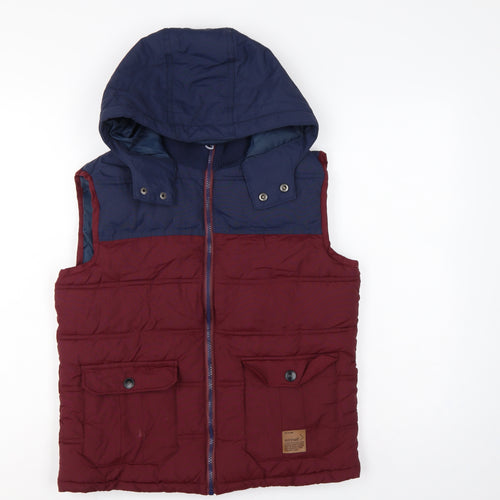 Sonneti Boys Burgundy Navy 12-13 Years Hooded Padded Puffer Gilet