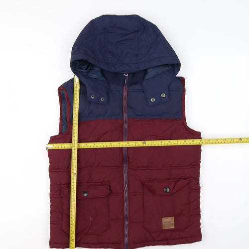 Sonneti Boys Burgundy Navy 12-13 Years Hooded Padded Puffer Gilet