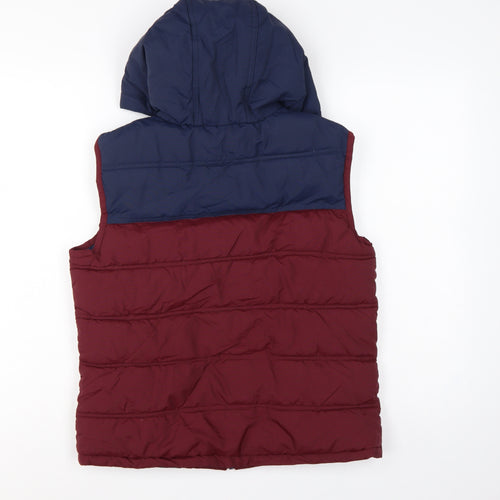 Sonneti Boys Burgundy Navy 12-13 Years Hooded Padded Puffer Gilet