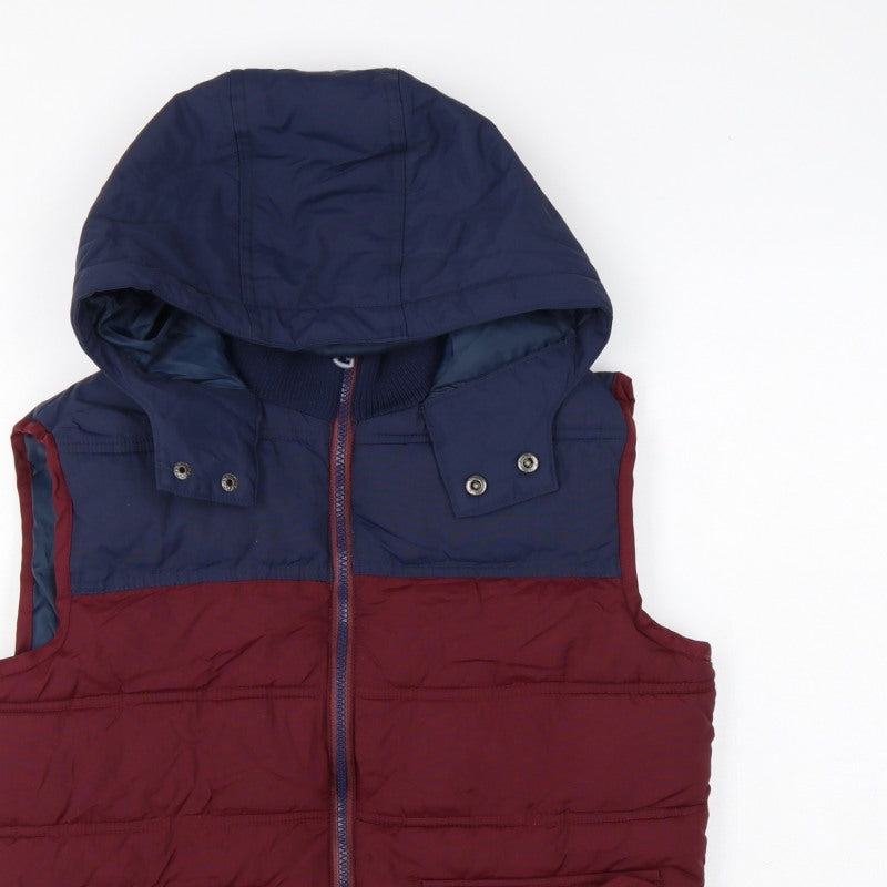 Sonneti Boys Burgundy Navy 12-13 Years Hooded Padded Puffer Gilet
