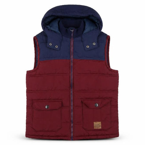 Sonneti Boys Burgundy Navy 12-13 Years Hooded Padded Puffer Gilet