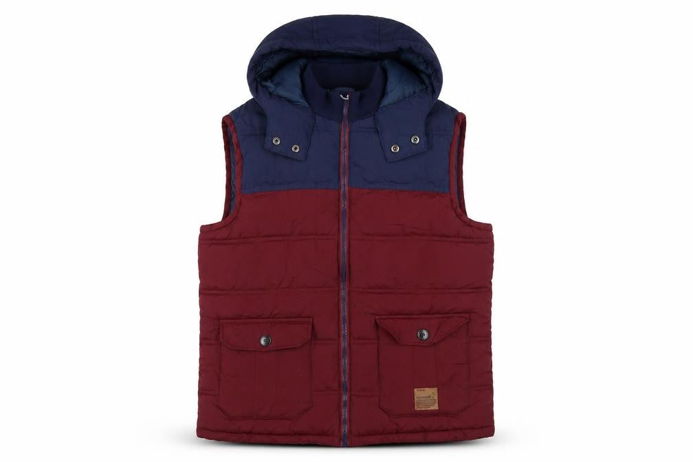 Sonneti Boys Burgundy Navy 12-13 Years Hooded Padded Puffer Gilet