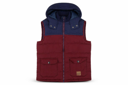 Sonneti Boys Burgundy Navy 12-13 Years Hooded Padded Puffer Gilet
