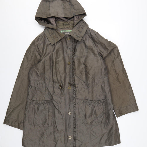 Per Una Women Brown UK 16 Hooded Shower Resistant Parka Coat