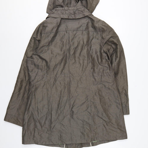 Per Una Women Brown UK 16 Hooded Shower Resistant Parka Coat