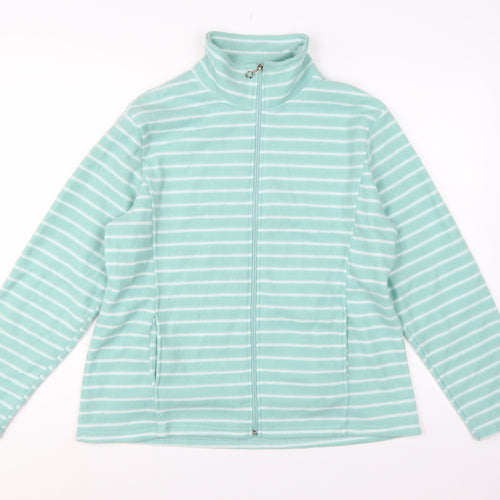 Anne de Lançay Women Green M Striped Fleece Full Zip Jacket