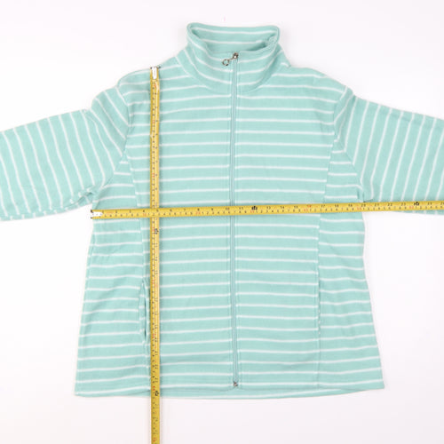 Anne de Lançay Women Green M Striped Fleece Full Zip Jacket