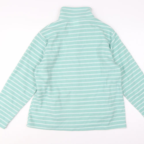 Anne de Lançay Women Green M Striped Fleece Full Zip Jacket