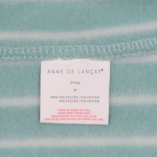 Anne de Lançay Women Green M Striped Fleece Full Zip Jacket