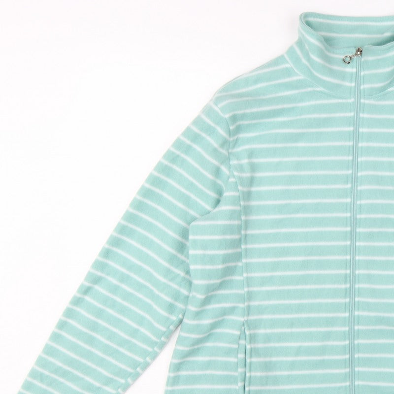 Anne de Lançay Women Green M Striped Fleece Full Zip Jacket