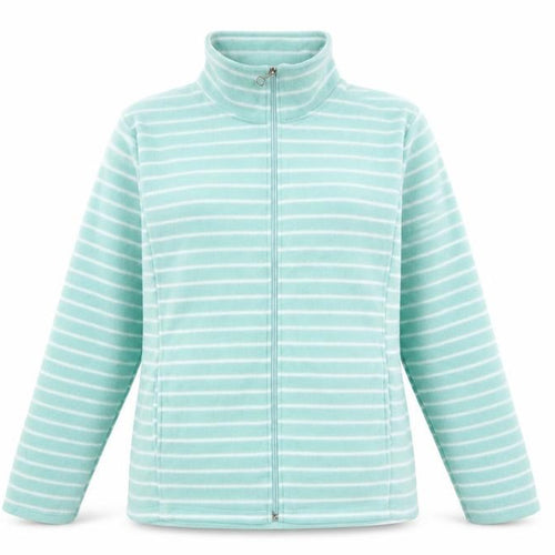 Anne de Lançay Women Green M Striped Fleece Full Zip Jacket