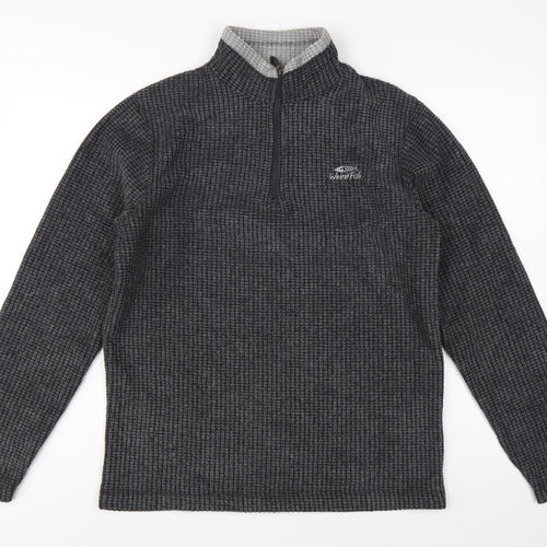 Weird Fish Men's Grey M 1/4 Zip High Neck Fleece Sweatshirt