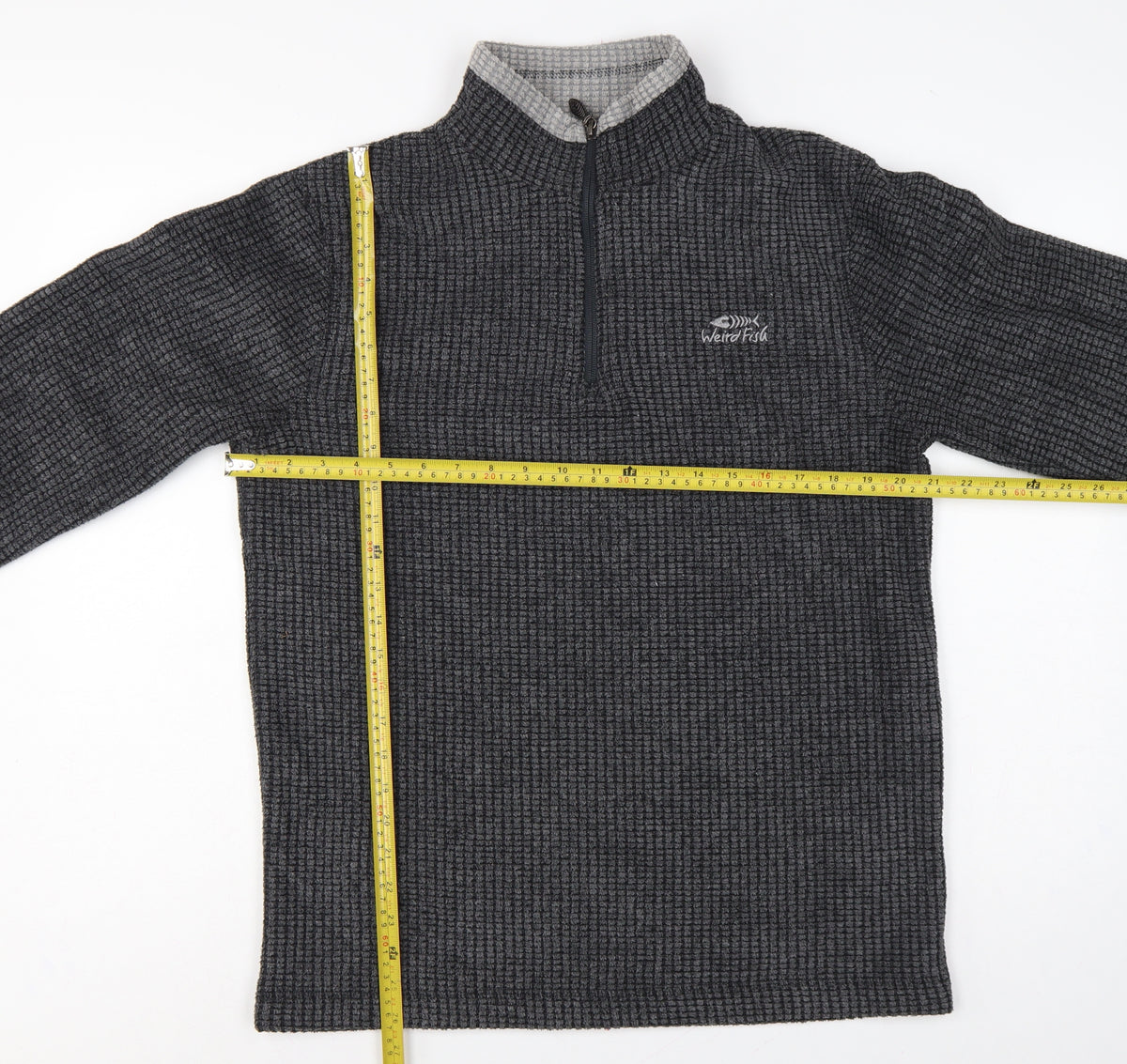 Weird Fish Men's Grey M 1/4 Zip High Neck Fleece Sweatshirt