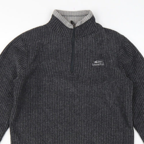 Weird Fish Men's Grey M 1/4 Zip High Neck Fleece Sweatshirt