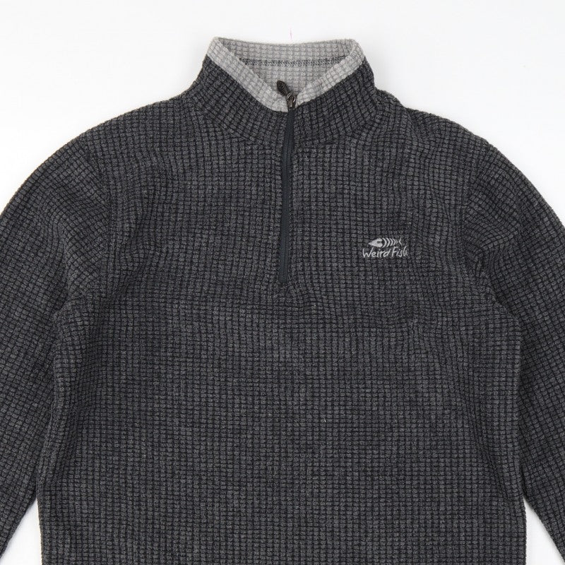 Weird Fish Men's Grey M 1/4 Zip High Neck Fleece Sweatshirt